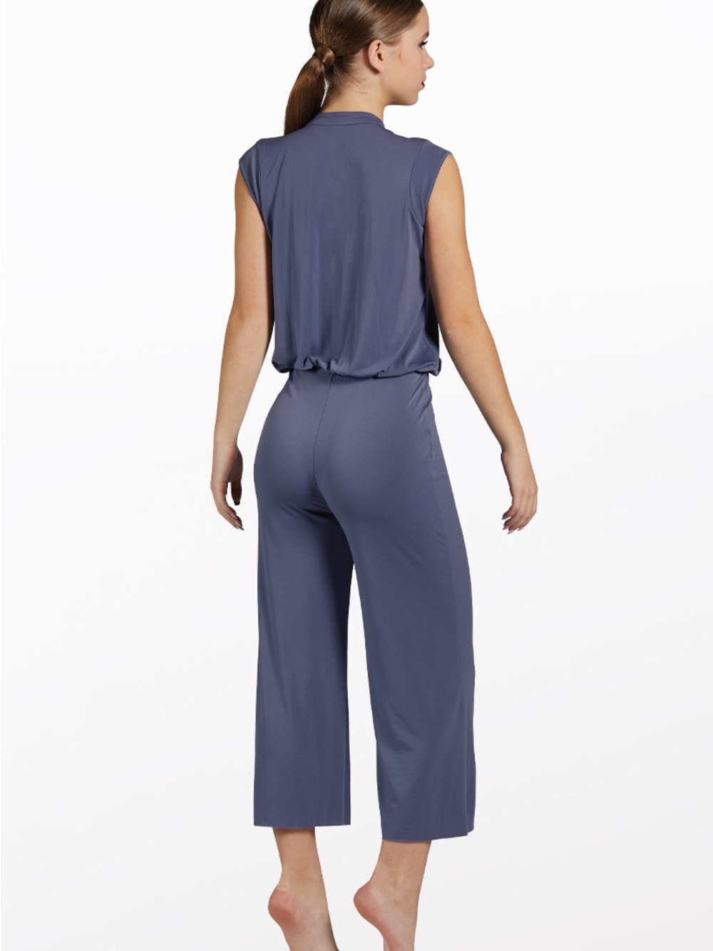 Balera Contemporary Dance Jumpsuit Adult Small Blue Wide Leg Costume MJ1818 - Picture 3 of 7